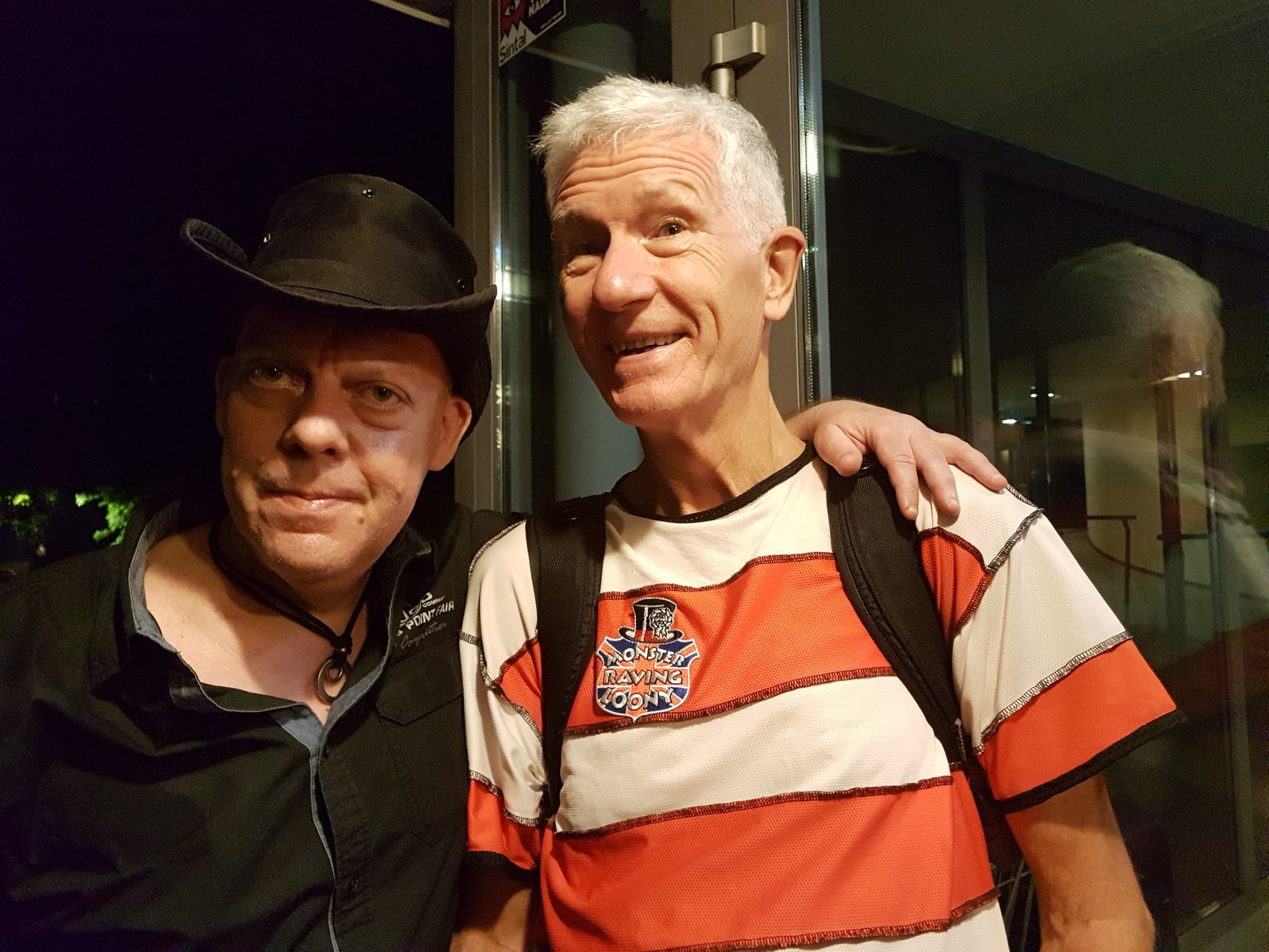 After the show, hanging out with the band