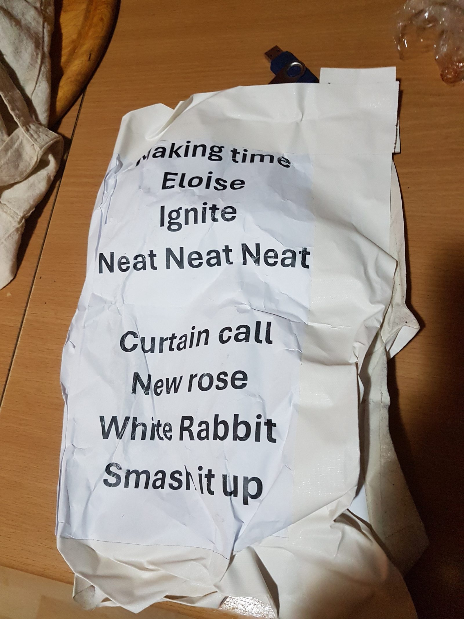 The rest of the setlist