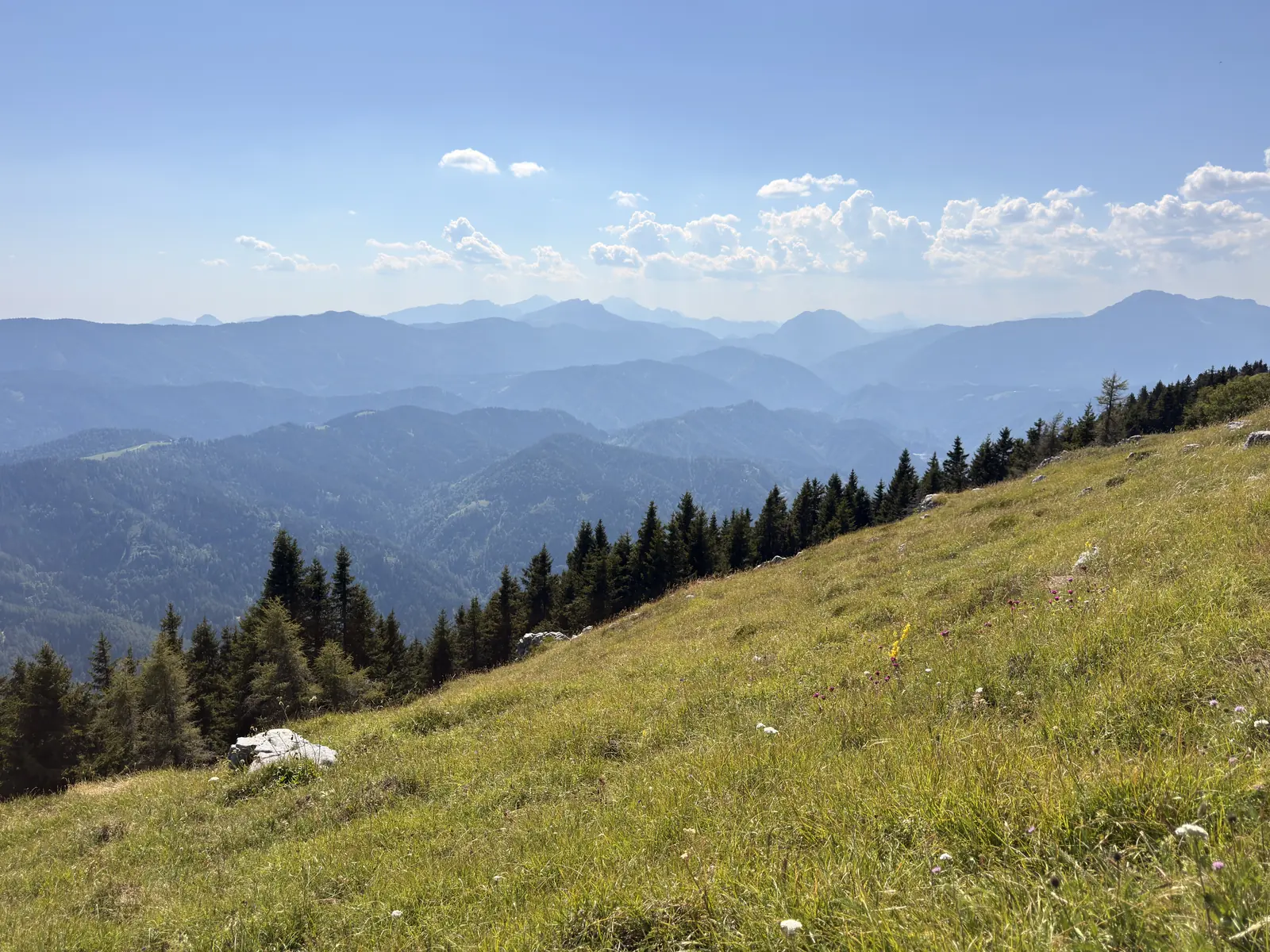 The ridge, and behind it the Kamnik-Savinja Alps