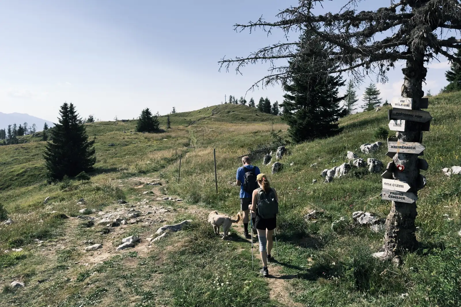 Željac, Ines and Stark heading for the cross