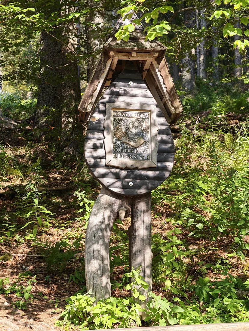 A wayside shrine along the path